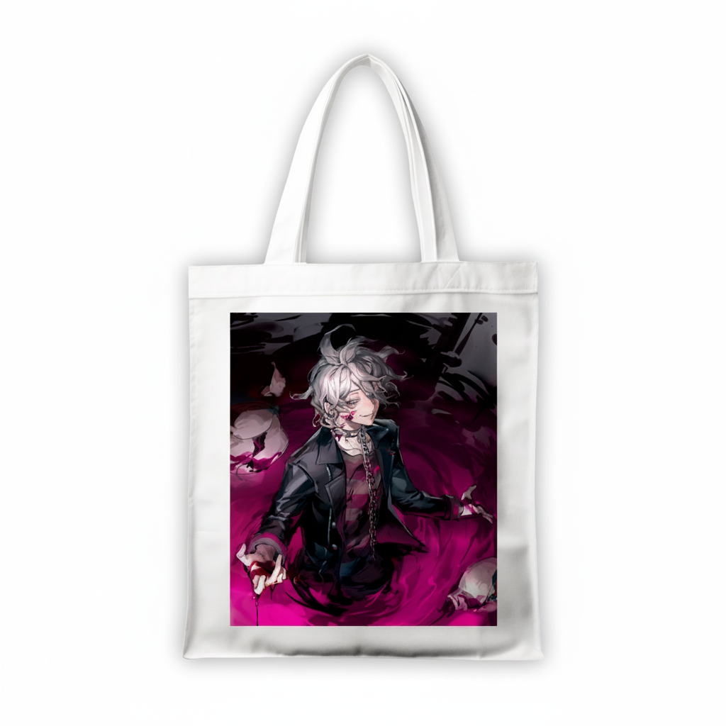 Сумка-шопер Данганронпа Danganronpa Нагіто Комаеда 39x35 см біла з льону 6524 — превʼю 2