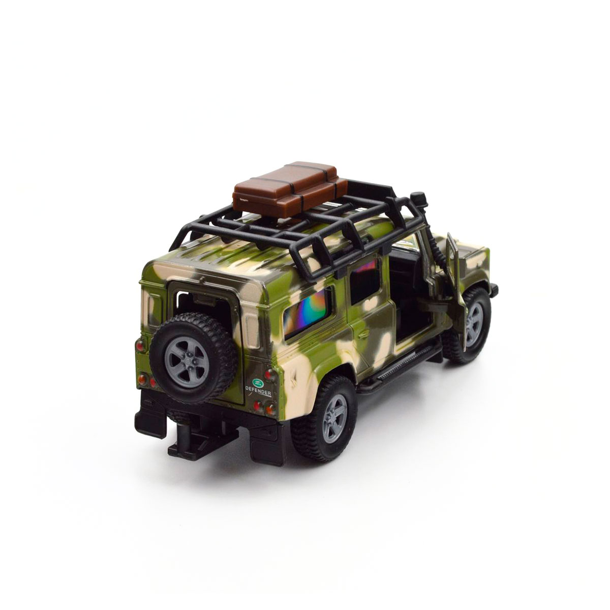 Ігровий набір TechnoDrive Land Rover Defender Мілітарі з причепом 27 см металевий — превʼю 13