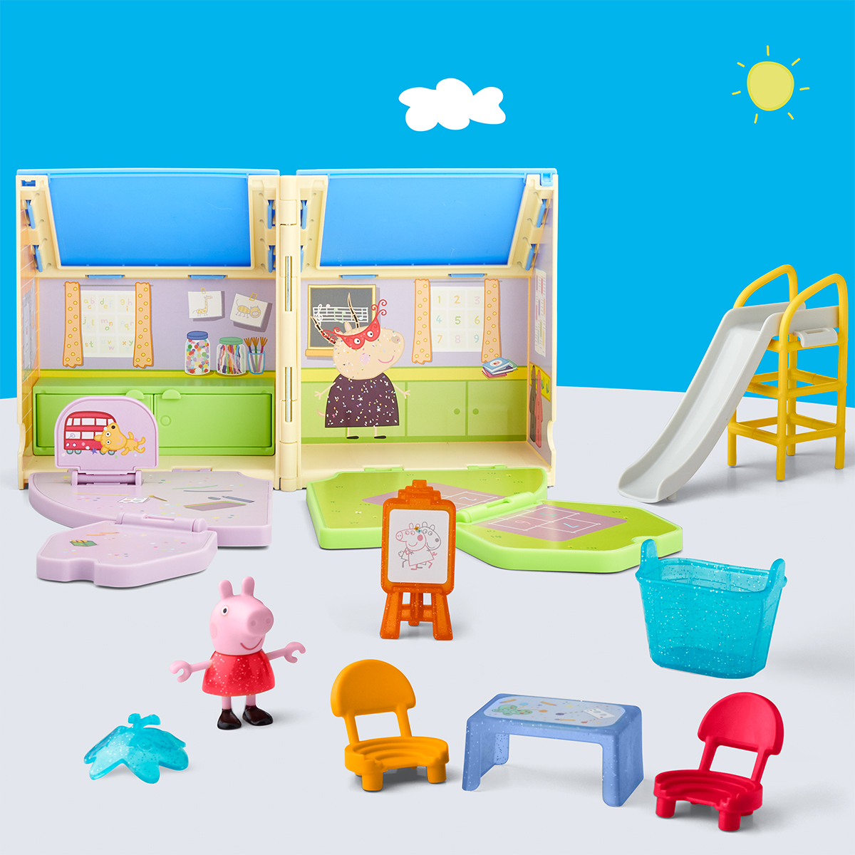 Ігровий набір дитячий садок Пеппи з фігуркою Peppa Pig Pop-Up 7.5 см Багатоколірний — превʼю 18
