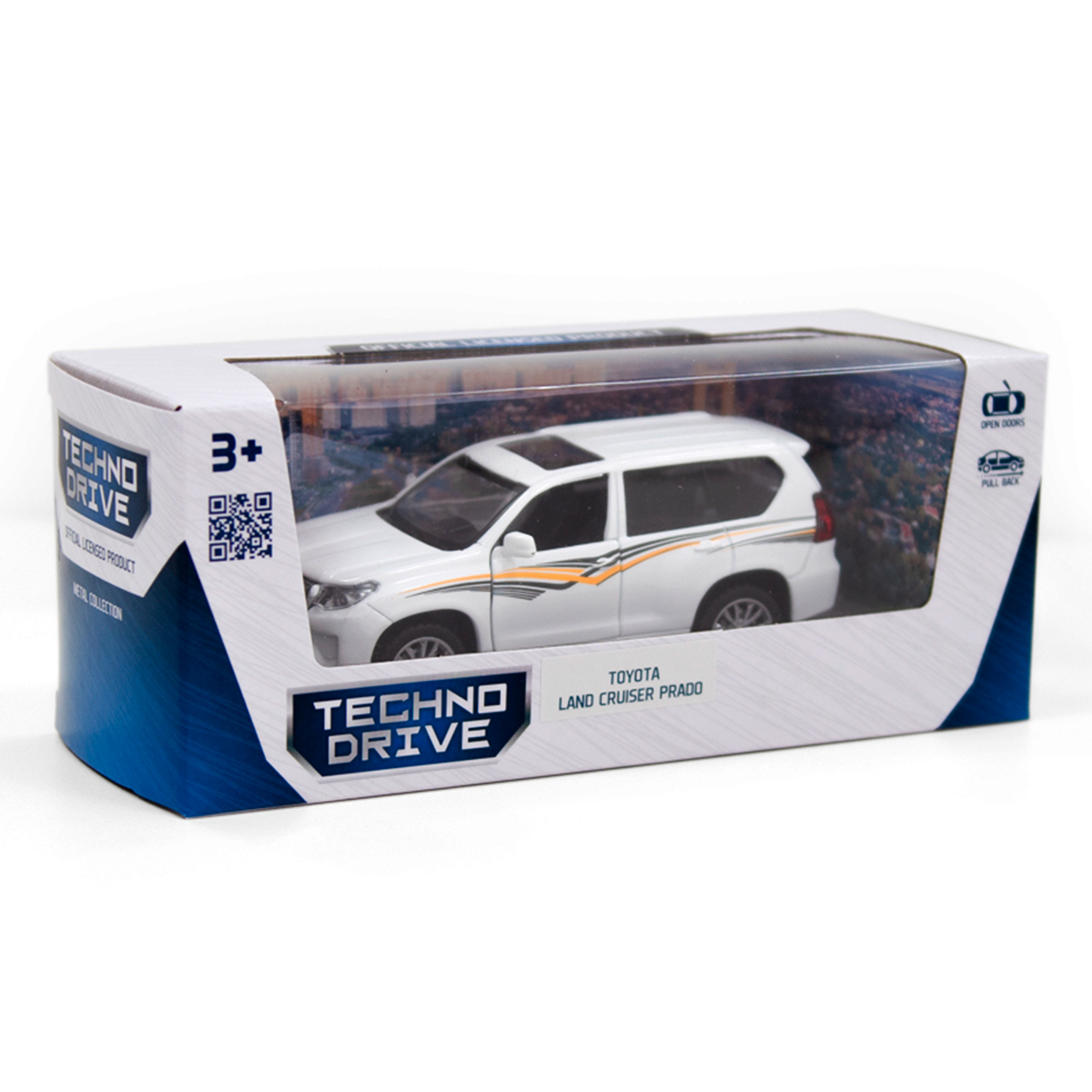 Автомодель Toyota Land Cruiser Techno Drive металева Біла — превʼю 16