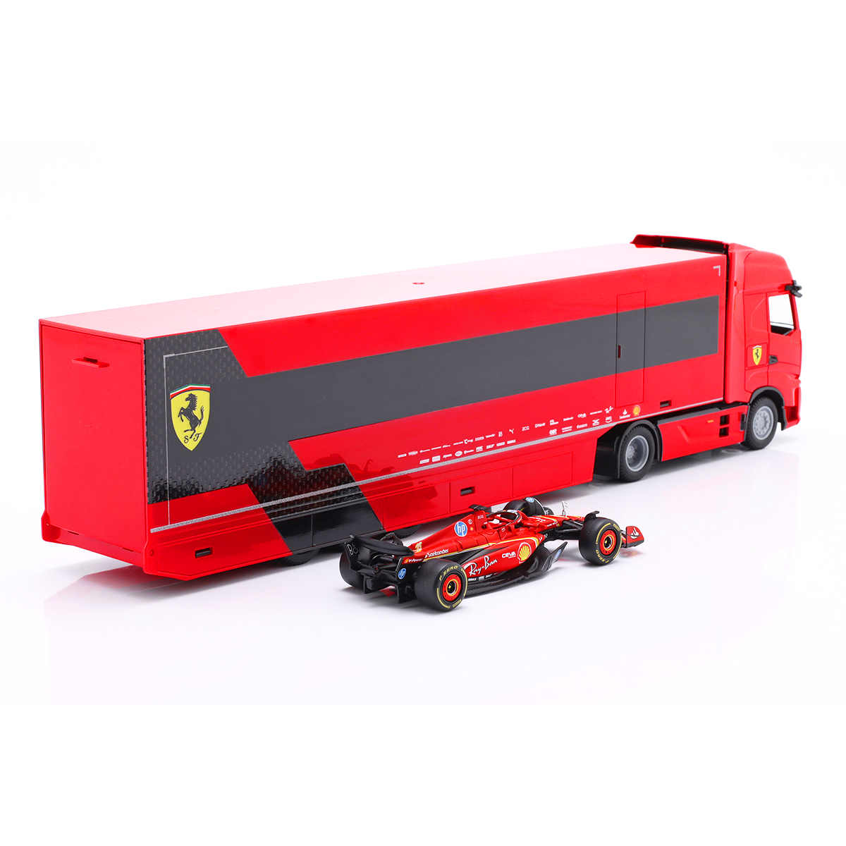 Ігровий набір Bburago Вантажівка-тягач Iveco S-Way та болід Ferrari SF-24 1:43 Червоний — превʼю 5